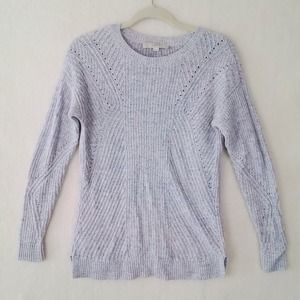 LOFT Cotton Blend Knit Sweater Size Medium Petite in Blue Pink White‎